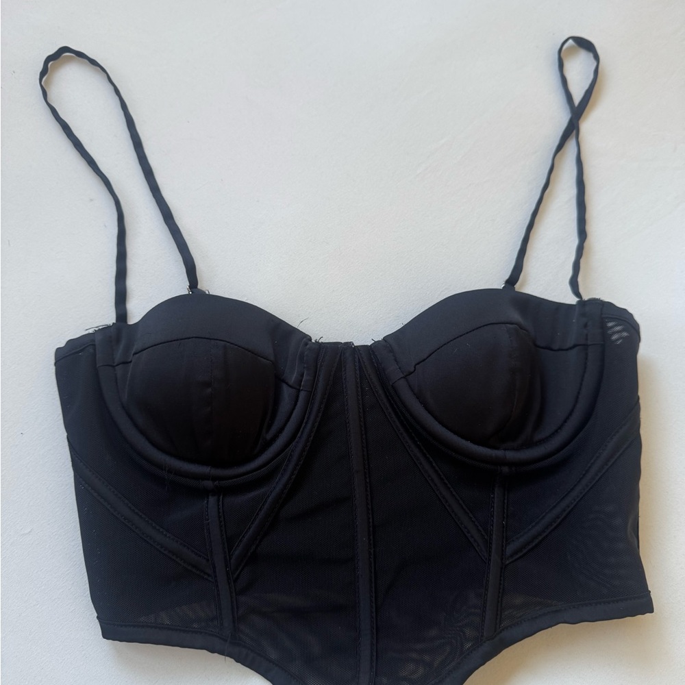 Oh Polly Black Bustier Top